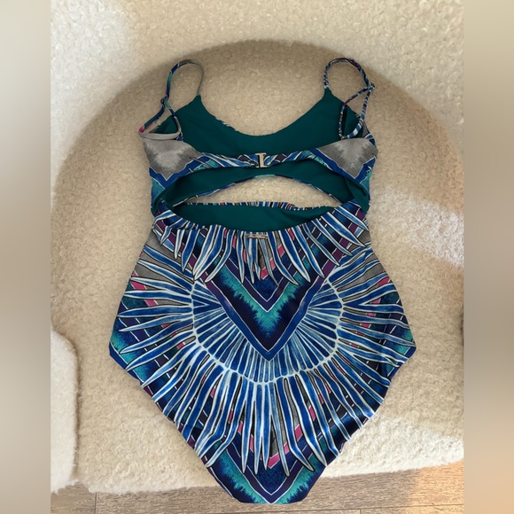 Mara Hoffman Blue Cut Out Monokini - Picture 2 of 4